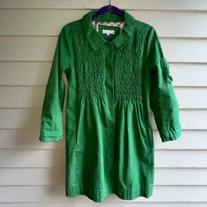 ODD MOLLY Green embroidered embellished smocked coat